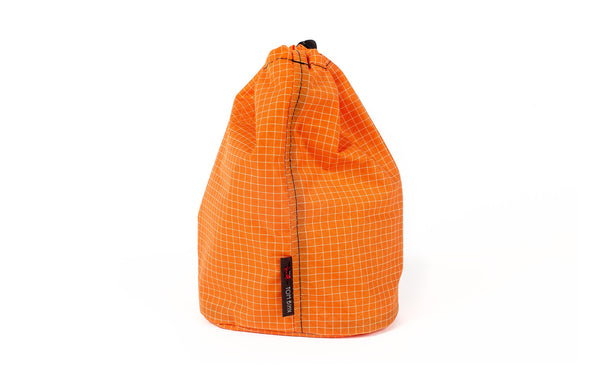 A Size 3 Zest (pale orange with white grid) 200 Halcyon Travel Stuff Sack.